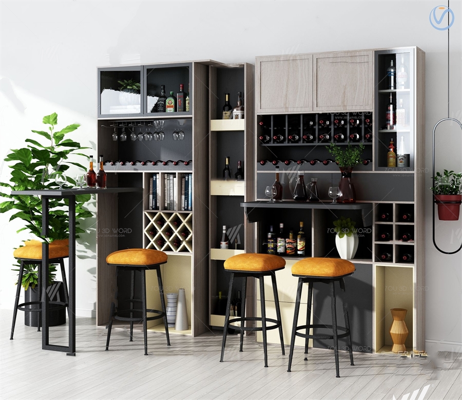 modern bar counter 3d model